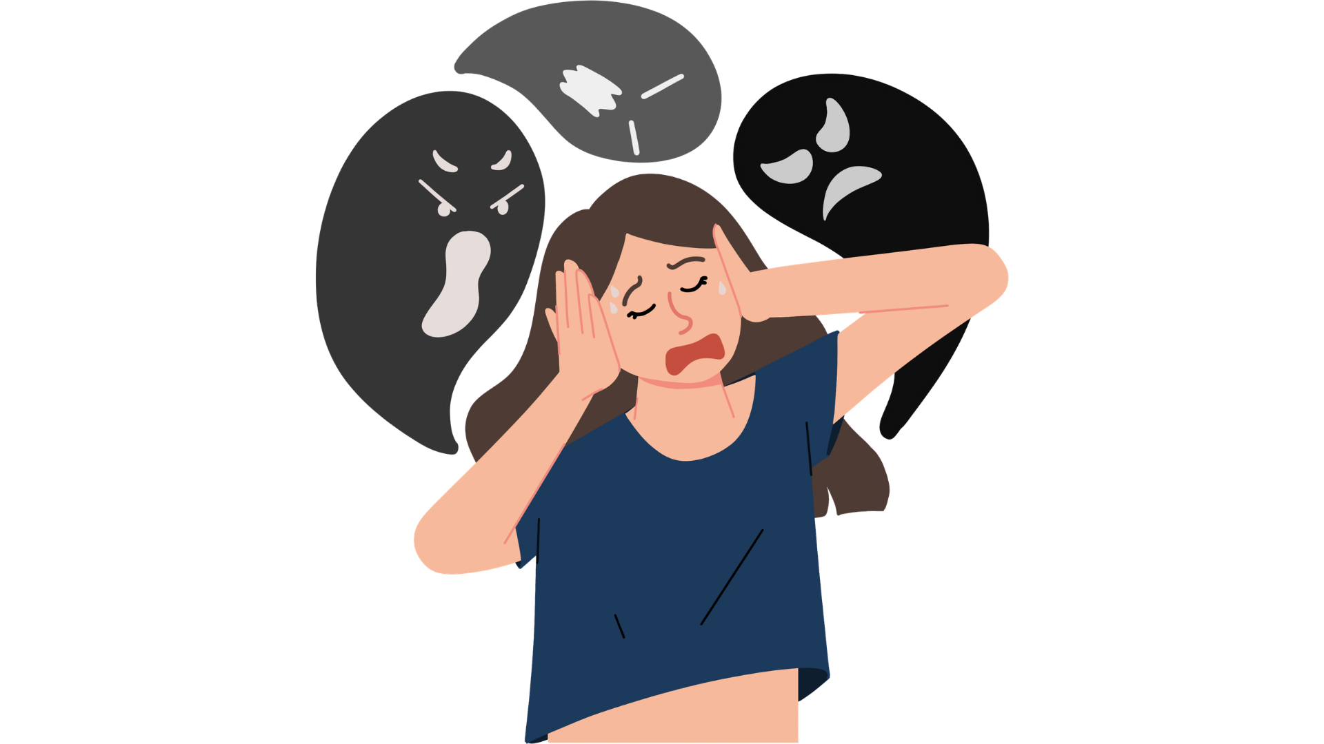 Illustration of a teen overwhelmed by a sudden drop in daily functioning
