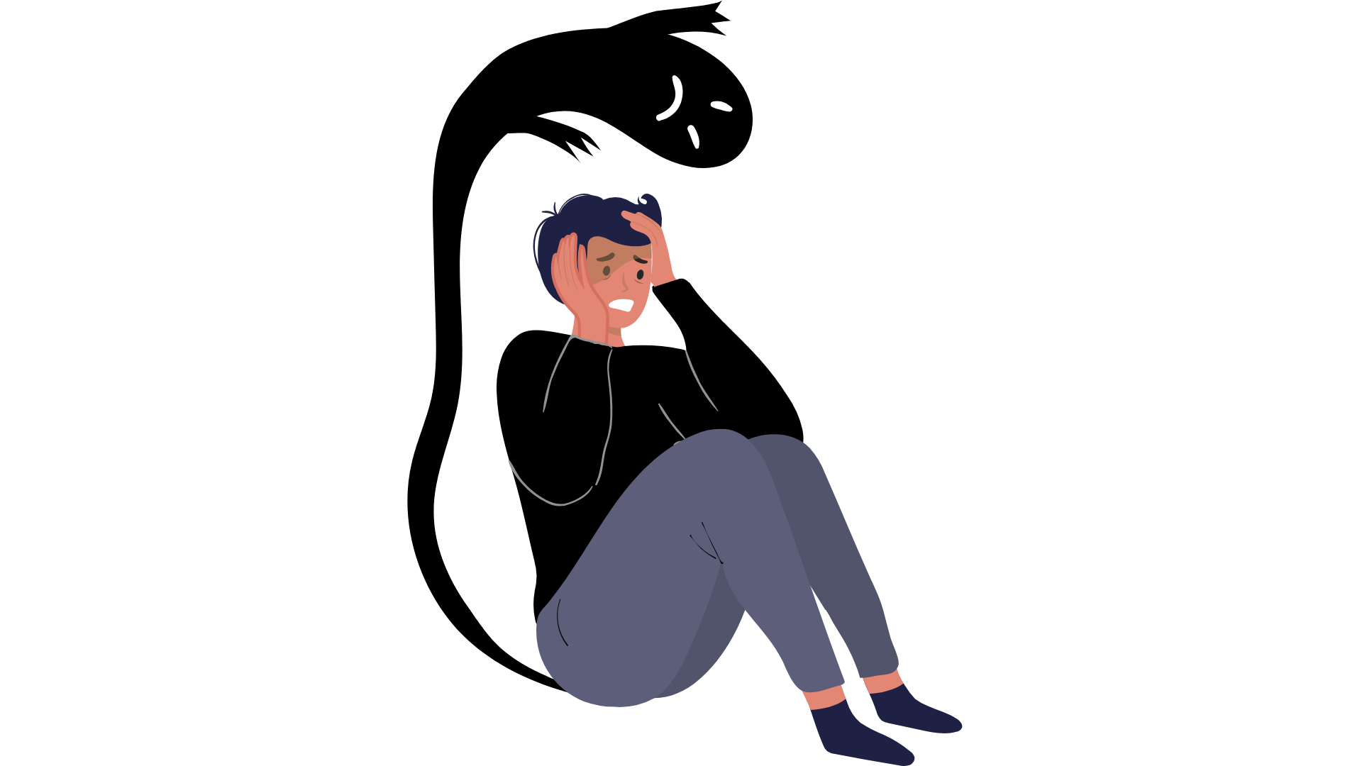 Illustration of a teen pulling away and withdrawing
